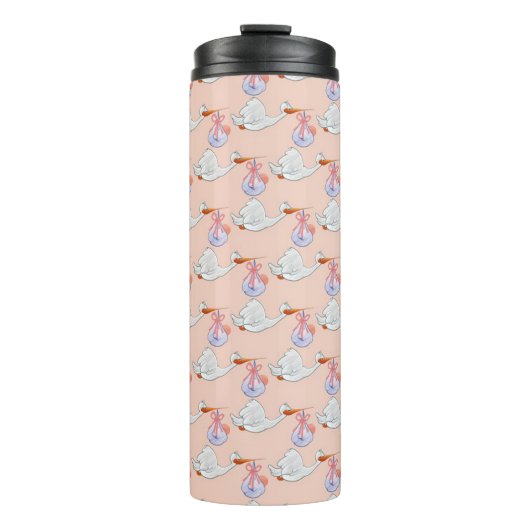 Storchen mit Baby Thermosbecher (Vorderseite)