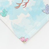 Storchen Rosa und Blau Fleecedecke (Ecke)