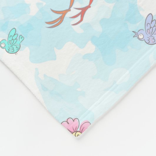 Storchen Rosa und Blau Fleecedecke (Ecke)