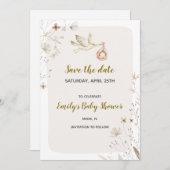Storchenbabydusche Save the Date (Vorne/Hinten)