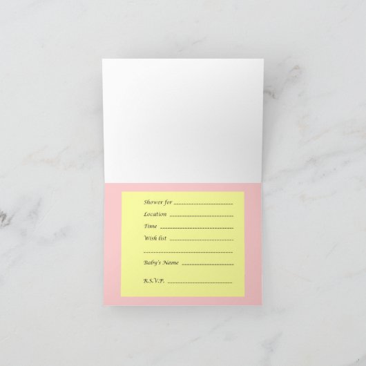 Storchendusche für Mädchen Einladung (Innenseite)