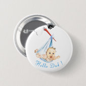 Storchenhalter Baby Funny Button - Benutzerdefinie (Vorne & Hinten)