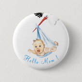 Storchenhalter Baby Funny Button - Benutzerdefinie (Vorderseite)