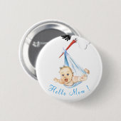 Storchenhalter Baby Funny Button - Benutzerdefinie (Vorne & Hinten)