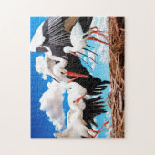 Storchfamilie, Jigsaw Puzzle (Vertikal)