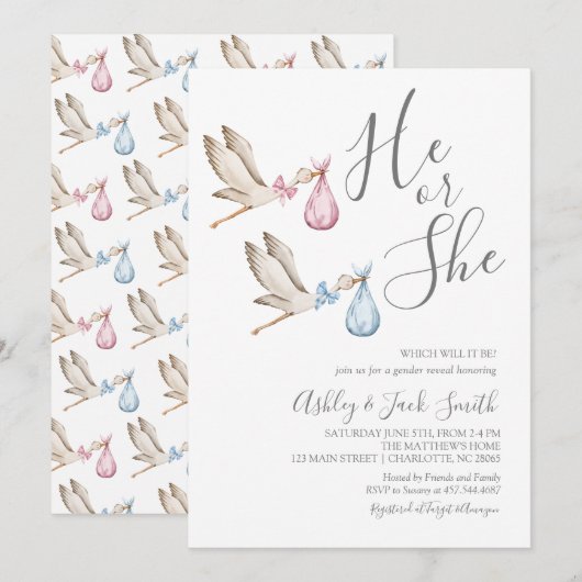 Storchgeschlecht: Einladung (Vorne/Hinten)