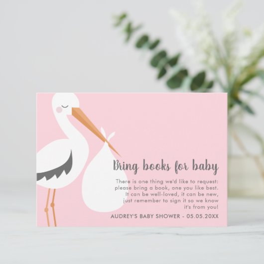 StorchIllustration - Buchungsanfrage für die rosa Einladung (Stehend Vorderseite)