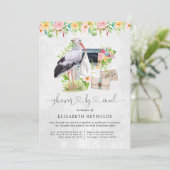 Storchlieferung | Virtual Baby Dusche per Mail Einladung (Stehend Vorderseite)