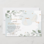 Storchlieferung, Wolken, Sterne, Kinderdusche per Einladung (Vorderseite)