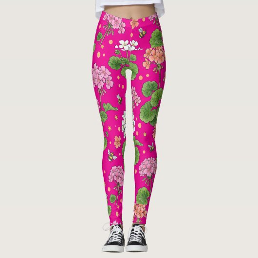 Storchschnabelblüte Leggings (Vorderseite)