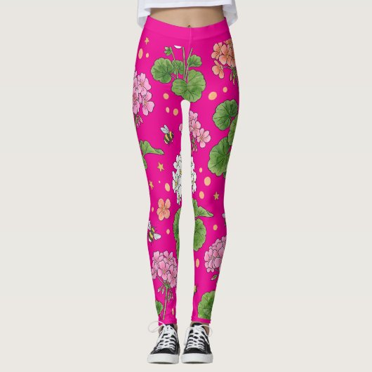 Storchschnabelblüte Leggings (Vorderseite)