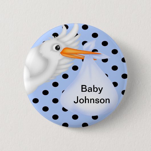 Storchtasten für Jungen Button (Vorderseite)