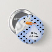 Storchtasten für Jungen Button (Vorne & Hinten)