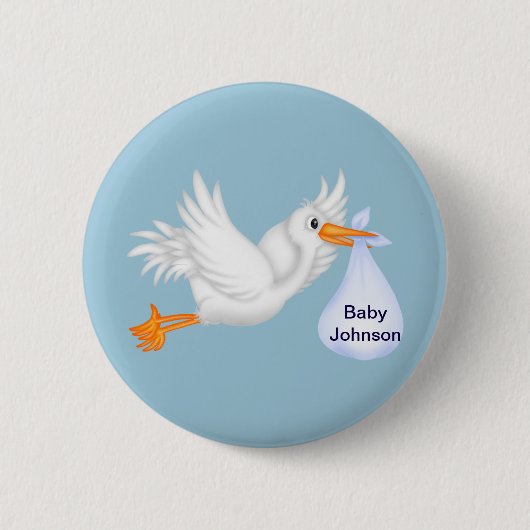 Storchtasten für Jungen Button (Vorderseite)