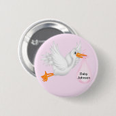 Storchtasten für Mädchen Button (Vorne & Hinten)