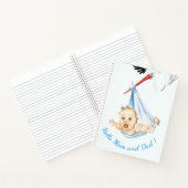 Storchtrage Baby Funny Notebook - Custom Text Notizblock (Innenseite)