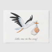 Storchtragende Babydusche Pergament Einladungen (Vorderseite)