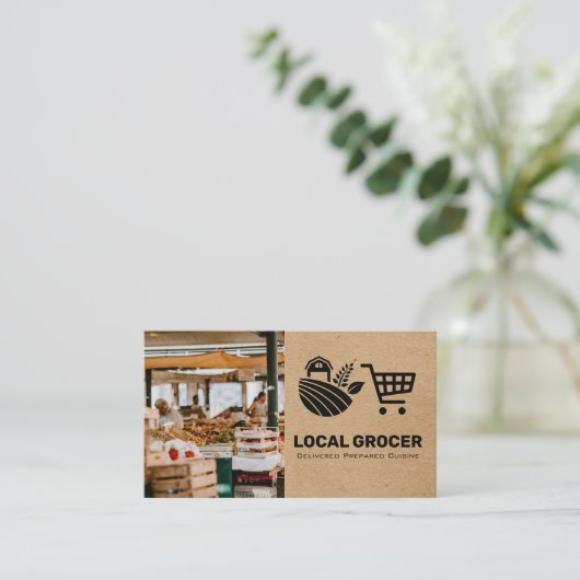 Store Manager | Lebensmittelhändler | Bauer Visitenkarte (Stehend Vorderseite)