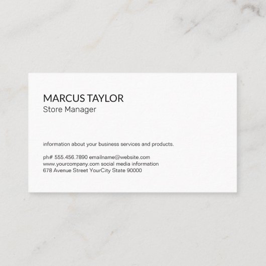 Store Manager | Lebensmittelhändler | Bauer Visitenkarte (Rückseite)