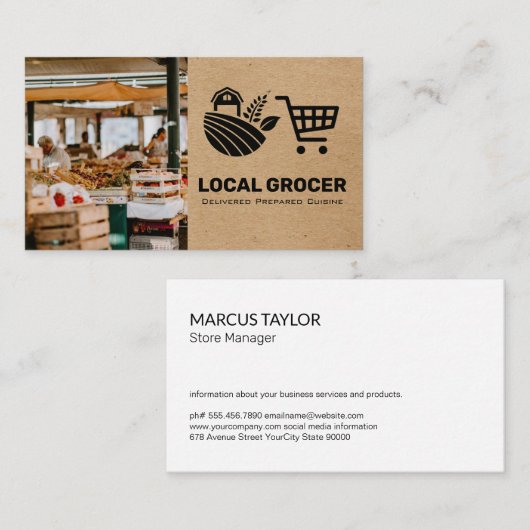 Store Manager | Lebensmittelhändler | Bauer Visitenkarte (Vorne/Hinten)