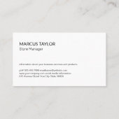 Store Manager | Lieferung von Nahrungsmitteln | BA Visitenkarte (Rückseite)