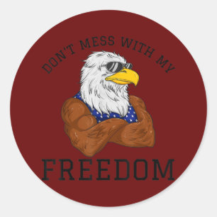 Störe nicht meine Freiheit USA Adler Patriotisch Runder Aufkleber