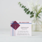 Store Retailer Blue & Wine Color Graduation Cap Visitenkarte (Stehend Vorderseite)