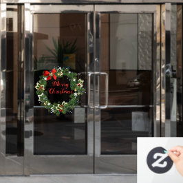 Storefront Frohe Weihnachtsfeiertage Wreath Fensteraufkleber