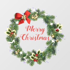 Storefront Frohe Weihnachtsfeiertage Wreath Fensteraufkleber