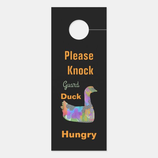 stören Sie nicht /bitte klopfen/schwarze Wache Türanhänger (Rückseite)