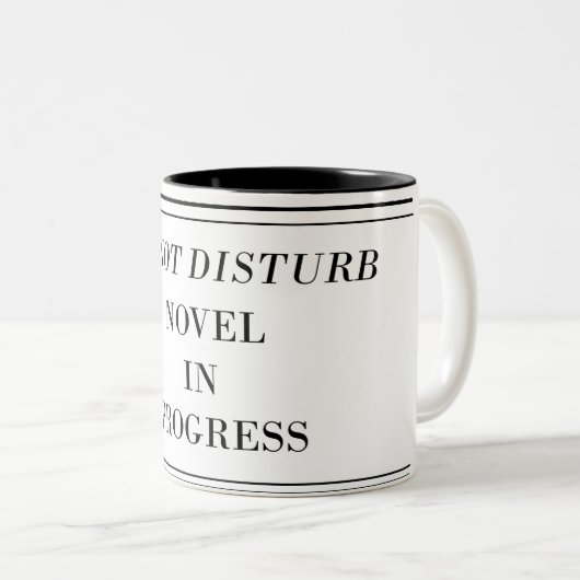 Stören Sie nicht - den laufenden Roman Zweifarbige Tasse (VorderseiteRechts)