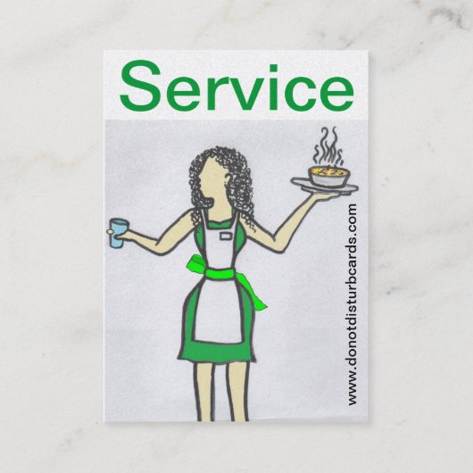 Stören Sie nicht Karten. COM (Kellnerin in der Visitenkarte (Rückseite)