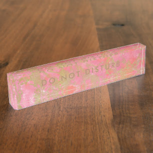 Stören Sie nicht Zeichen-rosa Marmorgoldgeschäft Namensplakette