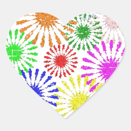 Störende Blume Burst Herz-Aufkleber (Vorderseite)