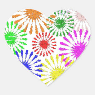 Störende Blume Burst Herz-Aufkleber