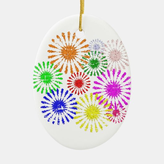 Störende Blume Burst Keramik Ornament (Vorne)