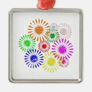 Störende Blume Burst Ornament Aus Metall