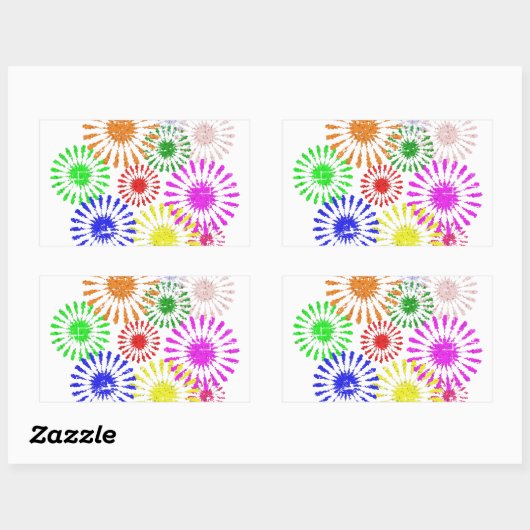 Störende Blume Burst Rechteckiger Aufkleber (Blatt)