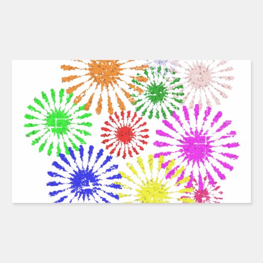 Störende Blume Burst Rechteckiger Aufkleber (Vorderseite)