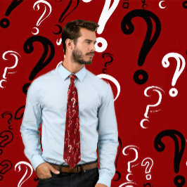 Störende Fragezeichen Krawatte: Weiß, Schwarz, Mar Krawatte