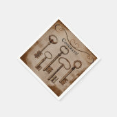 Störende Viktorianische Vintage Skeletttasten Serviette (Ecke)