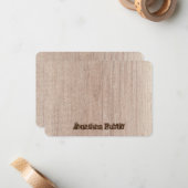 Störender Text Elegant-Holzplatinenlook Mitteilungskarte (Vorderseite/Rückseite Beispiel)