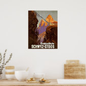 Stores, Eisenbahn, Zug über Brücke, Schweiz Poster (Küche)