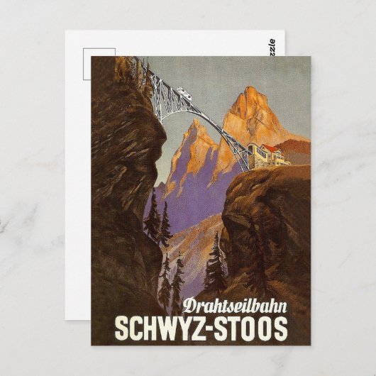 Stores, Eisenbahn, Zug über Brücke, Schweiz Postkarte (Vorne/Hinten)