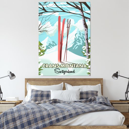 Stores Schweiz Canvas Print Leinwanddruck (Insitu (Schlafzimmer))