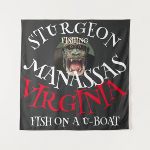Störfischerei BULL RUN FLUSS AUF EINEM U-BOOT Wandteppich