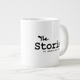 Storiers - Weiße Tasse mit Schwarz-Buchstaben-Logo
