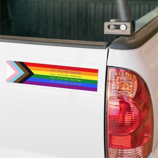Stories Matter Gay Pride Intersection Rainbow Flag Autoaufkleber (Auf Lkw)