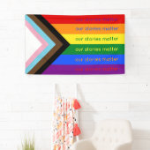 Stories Matter Gay Pride Intersection Rainbow Flag Banner (Insitu)