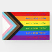 Stories Matter Gay Pride Intersection Rainbow Flag Banner (Horizontal)